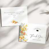 Boho Watercolor Wildblumen Abschluss Dankeskarte