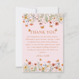 Boho Watercolor Wildblumen Babydusche Danke