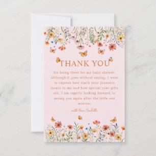 Boho Watercolor Wildblumen Babydusche Danke