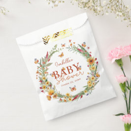Boho Watercolor Wildblumen Babydusche Geschenktütchen