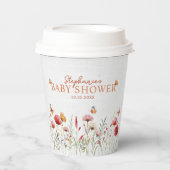 Boho Watercolor Wildblumen Babydusche Pappbecher (Vorderseite)