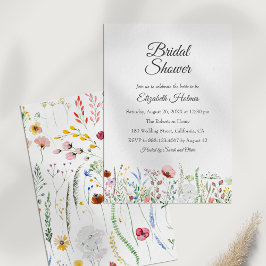 Boho Watercolor Wildblumen Brautparty Einladung