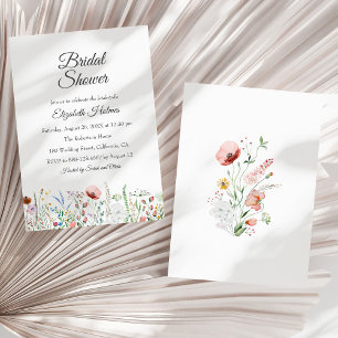 Boho Watercolor Wildblumen Brautparty Einladung