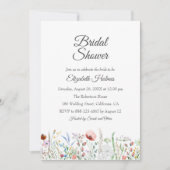 Boho Watercolor Wildblumen Brautparty Einladung (Vorderseite)
