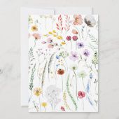 Boho Watercolor Wildblumen Brautparty Einladung (Rückseite)