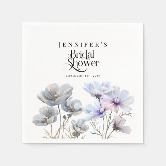 Boho Watercolor Wildblumen Brautparty Serviette (Vorderseite)