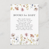 Boho Watercolor Wildblumen Bücher für Baby Begleitkarte (Vorderseite)
