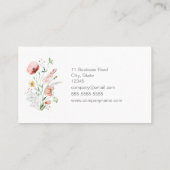 Boho Watercolor Wildblumen Business Card Visitenkarte (Rückseite)