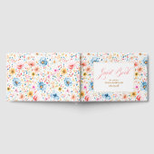 Boho Watercolor Wildblumen Elegante Hochzeit Gästebuch (Voll)