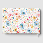 Boho Watercolor Wildblumen Elegante Hochzeit Gästebuch (Rückseite)