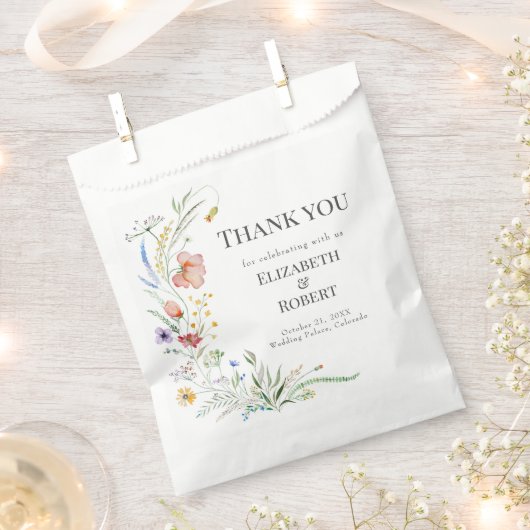 Boho Watercolor-Wildblumen Geschenktütchen (Ausgeschnitten)