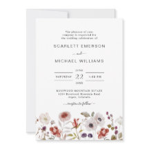Boho Watercolor Wildblumen Hochzeit