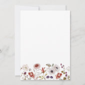 Boho Watercolor Wildblumen Hochzeit Einladung (Rückseite)