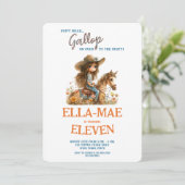 Boho Watercolor Wildblumen Horse Girl Einladung (Stehend Vorderseite)