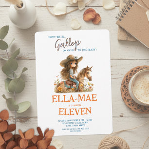 Boho Watercolor Wildblumen Horse Girl Einladung