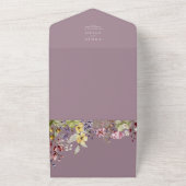 Boho Watercolor Wildblumen Meadow Wedding All In One Einladung (Außenbereich)