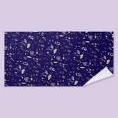 Boho Watercolor Wildblumen Navy  Badehandtuch (Badehandtuch)