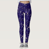 Boho Watercolor Wildblumen Navy  Leggings (Vorderseite)