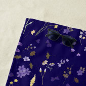 Boho Watercolor Wildblumen Navy  Strandtuch (Beispiel)