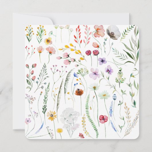 Boho Watercolor-Wildblumen Save the Date Karte (Rückseite)