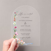 Boho Watercolor Wildflower Calligraphy Wedding Acryleinladungen (Insitu (Handheld))