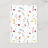 Boho Watercolor Wildflower Calligraphy Wedding Begleitkarte (Rückseite)