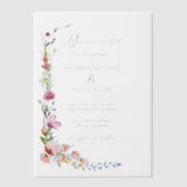 Boho Watercolor Wildflower Calligraphy Wedding Pergament Einladungen (Vorderseite)