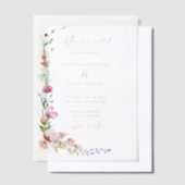 Boho Watercolor Wildflower Calligraphy Wedding Pergament Einladungen (Versetzt)