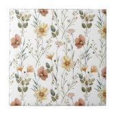 Boho Watercolor Wildflower Ceramic Fliese (Vorderseite)