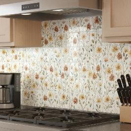 Boho Watercolor Wildflower Ceramic Fliese