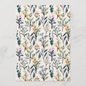 Boho Watercolor Wildflower Couples Baby Shower Einladung (Rückseite)