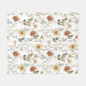 Boho Watercolor Wildflower Fleecedecke (Vorderseite (Horizontal))