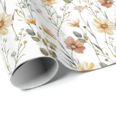 Boho Watercolor Wildflower Geschenkpapier (Rolleneckpunkt)