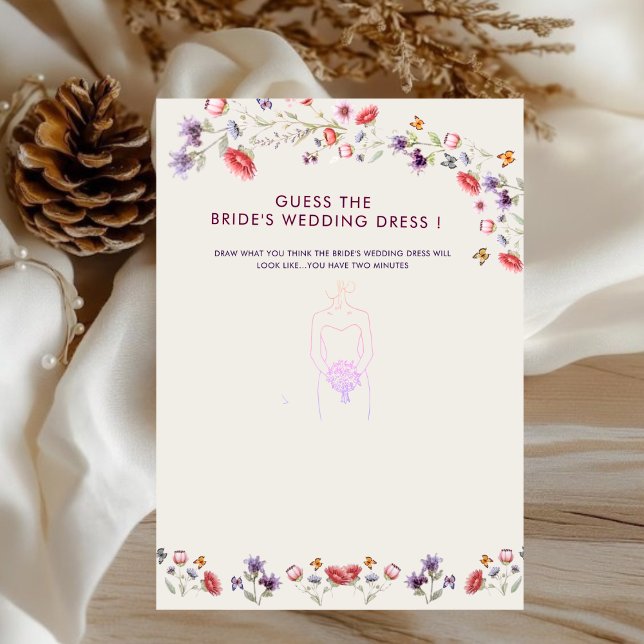 Boho Watercolor Wildflower Guess the Bride’s Dress (Von Creator hochgeladen)