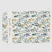 Boho Watercolor Wildflower Personalized Name Golfhandtuch (Horizontal)