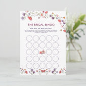 Boho Watercolor Wildflower Storybook Bridal Bingo (Stehend Vorderseite)