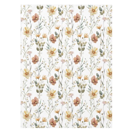 Boho Watercolor Wildflower Tischdecke (Vorderseite)