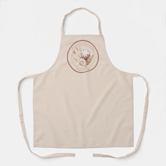 Boho Watercolor Wildflowers Floral Arranger Schürze (Vorderseite)