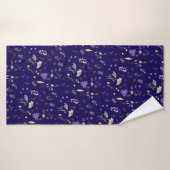Boho Watercolor Wildflowers Navy  Badehandtuch (Badehandtuch)