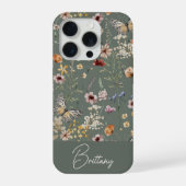 Boho Watercolor Wildflowers Pattern  iPhone Hülle (Rückseite)