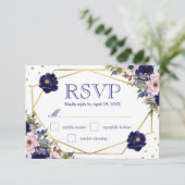 Boho Watercolor Winter Blume Hochzeit RSVP Card (Stehend Vorderseite)