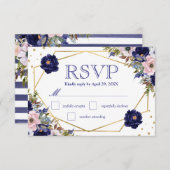 Boho Watercolor Winter Blume Hochzeit RSVP Card (Vorne/Hinten)