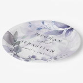 BOHO Watercolor Woodland Foliage Paper Plate Pappteller (Schrägansicht)