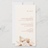 Boho Watercolor Wüste Blume Creamy Color Menu (Vorderseite)