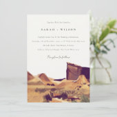 Boho Watercolor Wüste Landschaft Hochzeit einladen Dankeskarte (Stehend Vorderseite)