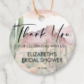 Boho Watercolor Wüste Nature Cactus danke Geschenkanhänger (Vorderseite)