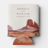 Boho Watercolor Wüste Wedding Dosenkühler (Rückseite)