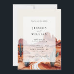 Boho Watercolor Wüste Wedding Einladung<br><div class="desc">Mit dieser bearbeitbaren Vorlage können Sie Ihre Hochzeitseinladungen ganz einfach personalisieren. Das minimale elegante Typografie-Design mit Wüstenhintergrund in Aquarell.</div>