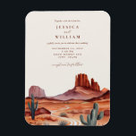 Boho Watercolor Wüste Wedding Einladung Magnet<br><div class="desc">Mit dieser bearbeitbaren Vorlage personalisieren Sie Ihren Hochzeitsmagnet. Das minimale elegante Typografie-Design mit Wüstenhintergrund in Aquarell.</div>