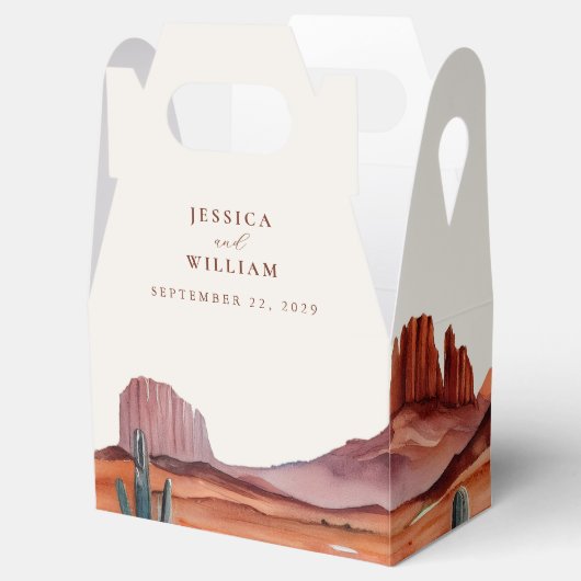 Boho Watercolor Wüste Wedding Geschenkschachtel (Geöffnet)